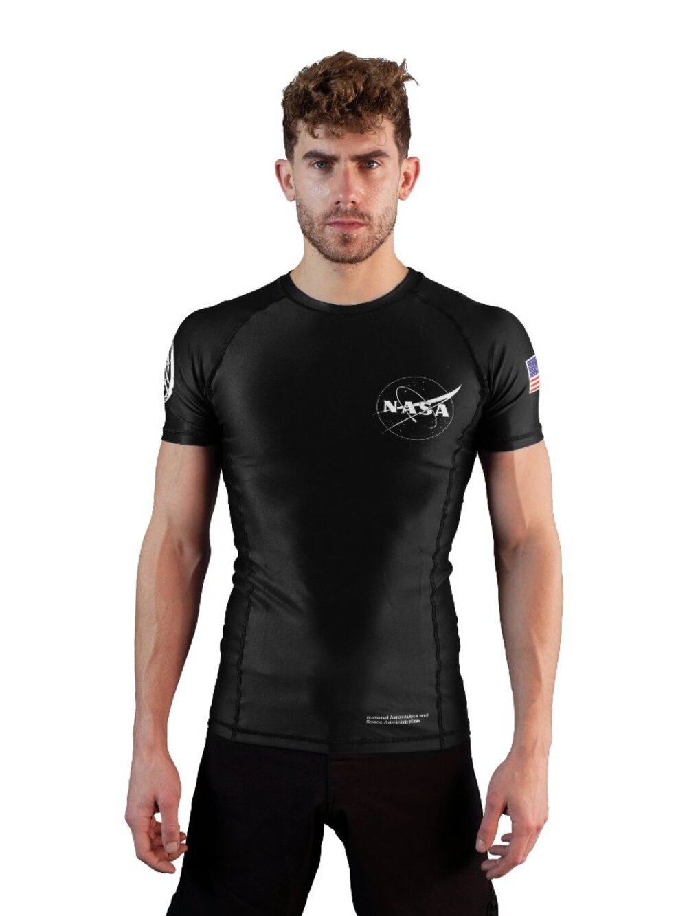 Sanabul Space Collection NASA Short Sleeve Dark Matter MMA No Gi BJJ Rash Guard